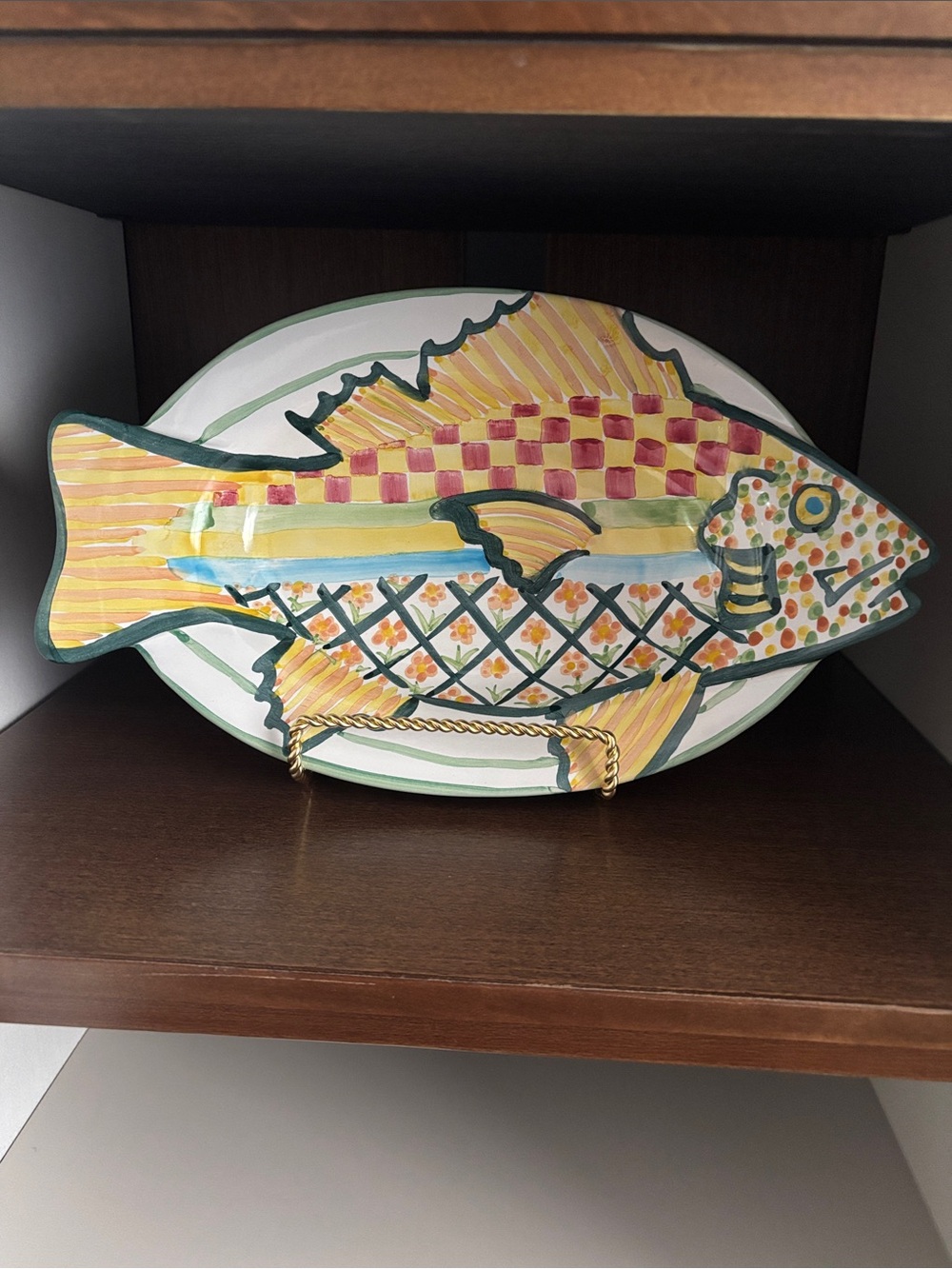 Mackenzie Childs Fish story Dinner Platter NWT